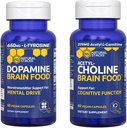 NATURAL STACKS Dopamine & Acetylcholine Brain Food Sche - Supports mental Drive and Cognitive Function* - 120 Total Capsules