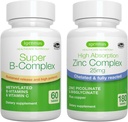 Super B-Complex + çinko Kompleksi Vegan Sche, Metilated Sustained release B Complex + 25mg Chelated çinko Picolinate & Bisglycinate with Copper, by Igennus