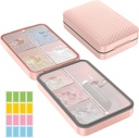 Restree Weekly Pill Organizer, Magnetic Moisture Proof Pill Case, Large Capacity Travel Pill Box with Inner Clear Lid for Vitamins, Supplements, and Daily Medications 8 Compartment (Pink)