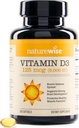 NatureWise Vitamin D3 5000iu (125 mcg) 200-Ημέρα προσφοράς για την ανοσοποιητική υποστήριξη, υγιής λειτουργία των μυών, και την υγεία των οστών - μη-GMO, Χωρίς γλουτένη σε βιολογικό επιπλέον παρθένο ελαιόλαδο, (Mini Softgel), 200 Count