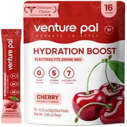 Venture Pal Sugar Free Electrolyte Powder Packets - Liquid Daily IV Drink Mix for Rapid Hydration & Party Recovery 