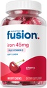 Bariatrik Fusion Iron Supplement for Women Anemia | Chewable Iron with Vitamin C | Cherry Flavored Soft Chew | Stomach Ferrous Fumarate for Women and Men | Gluten Free | 60 Count