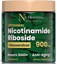 Liposomal Nicotinamid Riboside 900 mg Resveratrol & Quercetin – NAD Supplement Plus for Anti Aging, Cellular Energy & improve Health- 80 Capsules