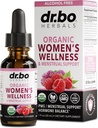 Hormone Balance for Women & PMS Relief - Women's Wellness Organic Hormonal Balance Supplements Liquid Drops & Menstrual Cramp Period Support - Raspberry Leaf, Chasteberry, Black Cohosh Supplement 1 Oz