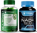 WELLNESS LABSRX NAD Supplement, 1500 mg - Sea Moss Gummies, 3200 mg