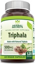 Herbal Sırları Triphala Supplement | 500 Mg Per | 120 Veggie Capsules | Non-GMO | Gluten Free | Made in USA