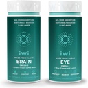 Iwi Life Brain & Eye Omega-3 Bundle, 30 υπηρεσίες, Vegan Plant-based Algae Omega 3 with EPA + DHA, Krill & Fish Oil Alternative, Χωρίς ψαρική επίγευση