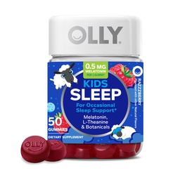 OLLY παιδιά Gummy ύπνου, περιστασιακή υποστήριξη ύπνου, * 0.5mg μελατονίνη, L-Θεανίνη, Βατόμουρο Γεύση, 50 ή 25 ημέρες προσφοράς - 50 κόμης
