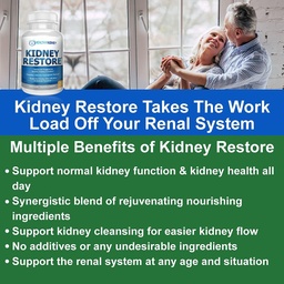 Kidney Cleanse Detox & Repair - Formulated by Kidney Health Expert Living w/Transplant - US Made Kidneys Support Supplement, Detox & Flush - Νεφρικές Βιταμίνες 120 Κάψουλες