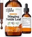 Wild & Organic Sting Nettle Leaf Extract Drops - Urinary Tract Support - Sıvı Sting Nettle Supplement - Urtica Dioica Tincture - 2-Month Supply - Vegan, Sugar & Alkol-Free - 2 fl oz