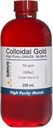 True Colloidal Gold (50 ppm) -% 99.99+ yarıcık - 250 mL (8.45 Fl Oz) Clear BPA-Free Plastik Şişe, 1 (Paket 1)