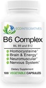 B6 Kompleksi Vegan B6, B9 Folate, B12 Torchcobalamin Supports Cardiovascular, Nervous System, Homocysteine, Energy, Blood Cell & Bone Health 100 Caps