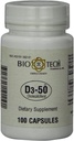 Bio-Tech Pharmacal D3-50 50.000 IU, 100 Capsules , All-Doğal Supplement , Supports Bone, Heart Neuromuscular, & Immune Health  Pea No Dairy, Fish, Gluten, Peanut, Shellfish, & Soygun