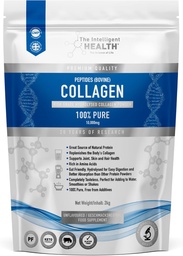 The Intelligent Health Hydrolyzed Collagen Peptides Powder, Grass Fed, High Protein, Unflavored, Gluten-free, Paleo & Keto Friendly, 10g ανά υπηρεσία (2kg) Υποστηρίζει το δέρμα, τα μαλλιά, τα νύχια, τους συνδέσμους, & οστά