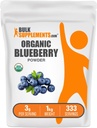 BulkSupplements.com Organik Blueberry Toz - Antioksi Desteği, Bluberry Supplement - Vegan & Gluten Free, 3g hizmet başına 1kg (2.2 lbs) (Pack of 1)