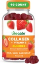 Lifeable Collagen Nail Gummies | 100 mg with Vitamin C | Great Tasting Collagen Supplements | Vejetaryen Hair Skin and Nails Gummies | Collagen Gummies for Yetişkinler, Men, Women | 90 Gummies