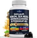 NEW AGE Shilajit Supplement with Sea Moss, Ashwagandha, Tongkat Ali, Boron, Magnesium - Fulvic Acid Capsules for Men - 90 Count