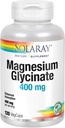 Solaray Glycinate 400 mg | Sağlıklı Rahatlama, Bone & Cardiovascular Destek (120 CT, 30 Hizmet)