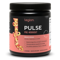 LEGION Pulse Pre workout - Όλα τα φυσικά Nitric Oxide Preworkout ποτό για την ενίσχυση της ενέργειας, Createine Δωρεάν, φυσικά γλυκά, Beta Alanine, Citrulline, Alpha GPC (Peach)