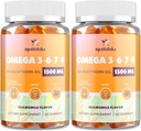 Omega-7 Sea Buckthorn Oil Gummies, Omega 3 6 7 9 Supplement for Women, Flaxseed Oil, Vitamins E, A & Probiyotiks - Skin, Eye & Kuruness, Chamomile Flavor - 120 Gummies