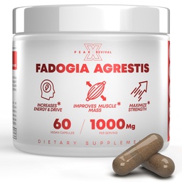 Fadogia Agrestis 1000mg ανά συμπλήρωμα υπηρεσίας - ισχυρό εκχύλισμα για την αύξηση της ενέργειας, της αθλητικής απόδοσης και της μυϊκής μάζας - συμπληρώματα, Made in The USA (60 κάψουλες)
