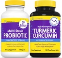 InnovixLabs Multi Probiyotik & Curcumin Sche Multi-Strain Probiyotik (60 Time-Release Capsules) Turmeric Curcumin (100 Time-Release Tabletleri). Gut ve Immune Health'i destekler. *