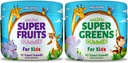 Çocuklar için Super Meyve ve Super Green Gummies 180 Kont Superfood Mix Soft ve Delicious Gluten Free Non-GMO