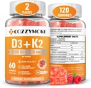 Χωρίς ζάχαρη Βιταμίνη D3 K2 Gummies, Βιταμίνη D Gummies Συμπλήρωμα, 10000 IU + 200mcg D3 και K2 Συμπληρώματα, Νόστιμες Gummy Βιταμίνες, Υποστήριξη για Οστά Μυϊκά Δόντια Ανοσοποιητικό, 60 Σερβίρει 120 Gummies, Βατόμουρο