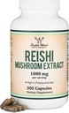 Reishi Mushroom Capsules (4:1 Ganoderma Ekstraksiyonu, 1.000 mg Red Reishi Toz Servisi) 300 Kont, 5 Ay Supply, Potent Mushroom Supplement for Immune System Support and Defense by Double Wood