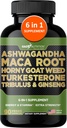 Gade Beslenme Ashwagandha ile Maca Root, Horny Goat Weed, Turkesterone Supplement, Tribulus Terrestris, Panax Ginseng | 90 Sebze Kapsülleri Enerji için, Stamina, Performans. | Made in USA