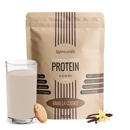 UpNourish Vanilla Cookie Vegan Protein Powder 54 Superfoods Powder,1.5 δις CFU Probiotics 21g Πρωτεΐνη με βάση το φυτό,Όχι Ζάχαρη Όχι Γαλακτοκομικά Όχι GMO Γαλακτοκομικά Χωρίς, Αντικατάσταση γεύματος Shake Keto-Friendly Low-Carb Diet,15 Servings