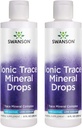 Swanson Concentrace Trace Mineral Drops 8oz-Complete Mineral Complex for Energy, Hydration, & Electrolyte Balance Πάνω από 72 Ιωνικά Ορυκτά Υψηλής Απορρόφησης Όπως Μαγνήσιο, Κάλιο, Ασβέστιο (2 Συσκευασία)