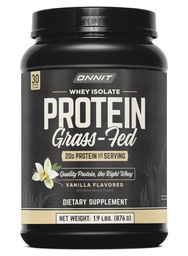 ONNIT Grass Fed Whey Isolate Protein Powder, Vanilla Flavor, Whey Protein Powder Dietary συμπλήρωμα για την υποστήριξη μυϊκής αύξησης και αποκατάστασης προπόνησης, 30 υπηρεσίες ανά Tub, 30,7 oz