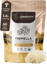 Organic Tremella Mushroom Powder Supplement 100g | Pure Fruiting Body 10:1 High Strength Snow Fungus Extract | 10% Beta-D Glucans | 16,600mg Raw Equivalent Per Serving | Skin Hydration & Brain Support