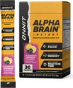 ONNIT Alpha Brain Instant Cognitive Support Drink Mix, BlackBerry Lemonade Flavor, Nootropic Supplement for Focus, Memory, and Clarity, 0.13 oz Packets, 30