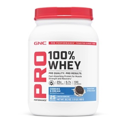 GNC Pro Performance 100% Whey Protein Powder 2.0, γρήγορη απορρόφηση για μυϊκή δύναμη και αποκατάσταση, cookies και κρέμα, 25 υπηρεσίες