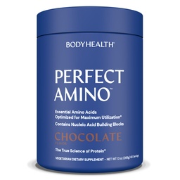 BodyHealth PerfectAmino Powder - BCAA και EAA Σκόνη για την προ και μετά προπόνηση - Amino Acid Energy Drink για άνδρες και γυναίκες για να υποστηρίξει Lean μυών και αποκατάστασης - Σοκολάτα - 60 εξυπηρετούν