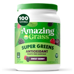 Amazing Grass Greens Superfood Αντιοξειδωτικό: Πράσινο σκόνη με οργανική Spirulina, Beet Root Powder, Elderberry & Probiotics, Γλυκό μούρο, 100 σέρβις (Packaging May Vary)