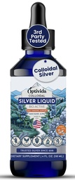 Optivida Health Colloidal Silver Liquid (4 oz) – Premium Nano Silver Colloidal Supplement for Daily Wellness & Immune Support, Natural Liquid Silver Hydrosol for Adults & Kids, Non-GMO, Gluten-free