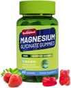 Magnezyum Glycinate Gummies 500mg with L-Threonate 300 mg - Sugar-Free Magnezyum Pyum Supplement with Vitamin D, B6, CoQ10 - Strawberry Flavored - 60 Gummies
