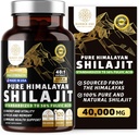 Καθαρό συμπλήρωμα Shilajit Ιμαλαΐων για άνδρες και γυναίκες, [40.000MG, Max Strength] Περιέχει 50% Fulvic Acid με πάνω από 85 ορυκτά ανίχνευσης για την υποστήριξη της ενέργειας, του εγκεφάλου και της ασυλίας, 120 Veg Caps