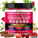 Adndale 90ct 15-in-1 Magnesium Glycinate Gummies 400 mg/serv- with Magnesium Malate, Ashwagandha, Tart Cherry, Magnolia Bark, Lemon Balm, Passionflower, Chamomile, L-Theanine, Zinc, Vitamin K2 & D3
