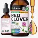 BIO KRAUTER Red Clover Tincture - Red Clover Extract - Συμπλήρωμα υγρού για την υποστήριξη των γυναικών - Αλκοόλ και ζάχαρη χωρίς - Vegan Drops 2 Fl.Oz.