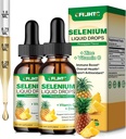 2 Pack Selenium Liquid Drops, 200mcg Liquid Selenium Supplement with Vitamin C & çinko, Immune System, Antioksi & Heart Health, High Abxia, Pinele Flavor