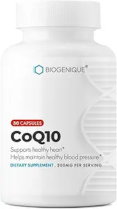 CoQ10 60 Capsules coq10 200mg ubiquinol Supports Cell, Circulatory Health, Energy Production and Antioxidant Support for Heart Health- Made in USA - Vegan, Non-GMO, Gluten Free