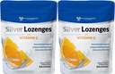 C vitamini ile Gümüş Lozenges - Premium Nano Silver 60 PPM Colloidal Silver, Organik Honey ve C Mineral Tamam Immune System, Soothe Cough & Throat - 2 Pack of 2