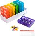 8 Times a Day, 7 Day Large Weekly Pill Organizer with Owner Tray, Vitamin, Tıp Box, Multicolor (8X a Day - 1 Pack)