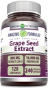 Amazing Formulas Grape Tohum 800 Mg Extract (20:1) | 16000 Mg Equivalent | Veggie Capsules | Non-GMO | Gluten-Free | Made in USA (240 Count)