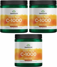 Swanson Vitamin C Powder 100% Καθαρό Ασκορβικό Οξύ, Υποστήριξη ανοσοποιητικού Συστήματος, Υγεία του δέρματος, Καρδιαγγειακή Υγεία, Συμπλήρωμα Αντιοξειδωτικών 1000 mg (ανά υπηρεσία) 1 lb. 454 g (3 Pack)