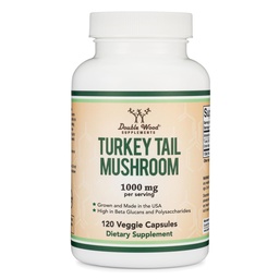 Turkey Tail Mushroom Supplement (120 Κάψουλες - 2 Μήνες Προμήθεια) (Coriolus Versicolor) Comprehensive Immune System Support, Non-GMO, Gluten Free, Grown and Encapsuled in The USA by Double Wood